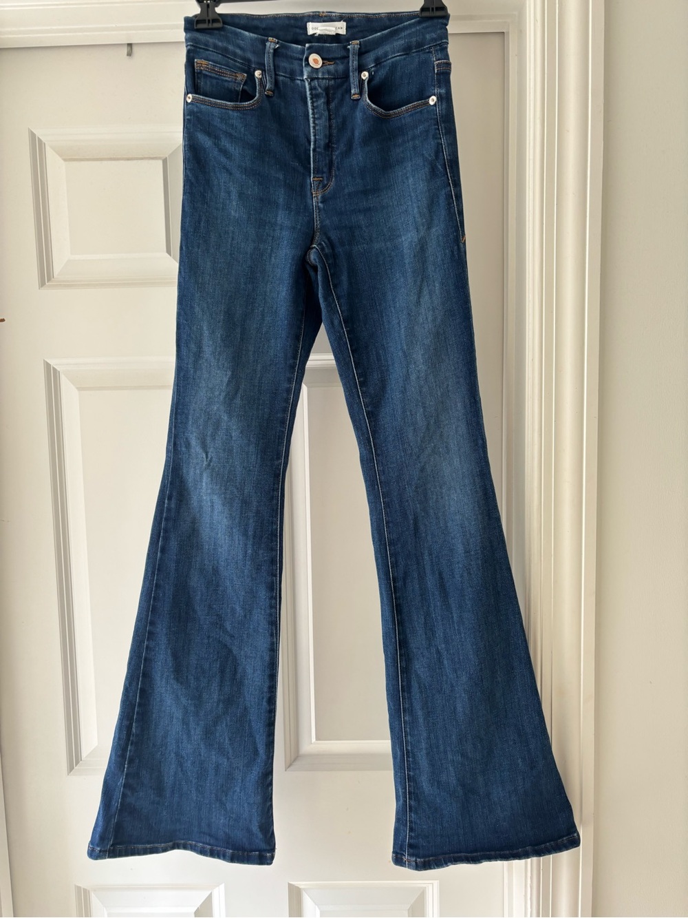 Good American Dark Blue Flare Jeans